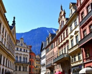 Barocke Fassaden in Innsbruck, Österreich