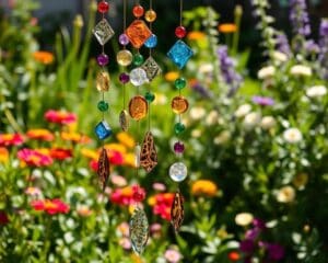 DIY-Windspiele aus recyceltem Glas für kreative Gartendeko