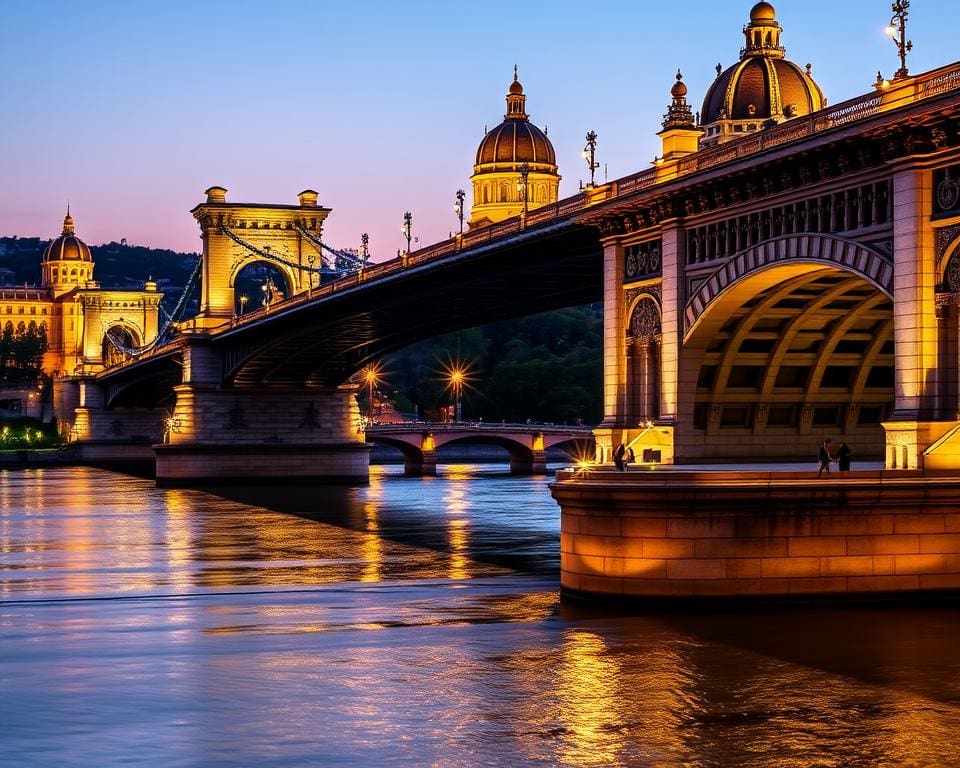 Historische Brücken in Budapest, Ungarn