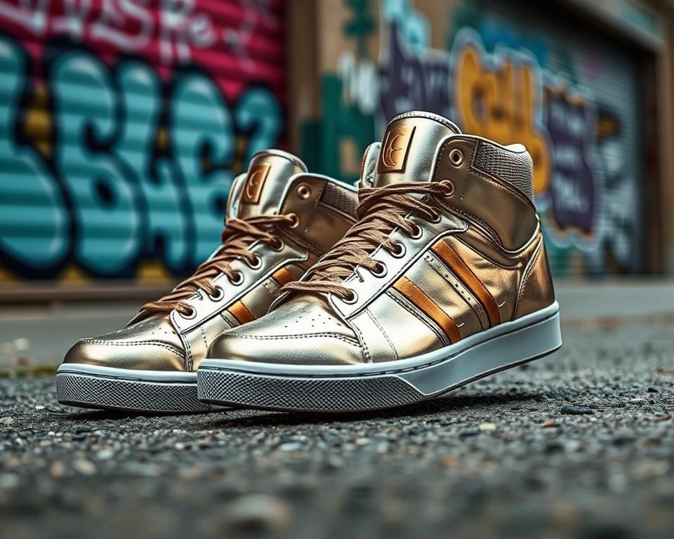 Sneaker mit Metallic-Effekt