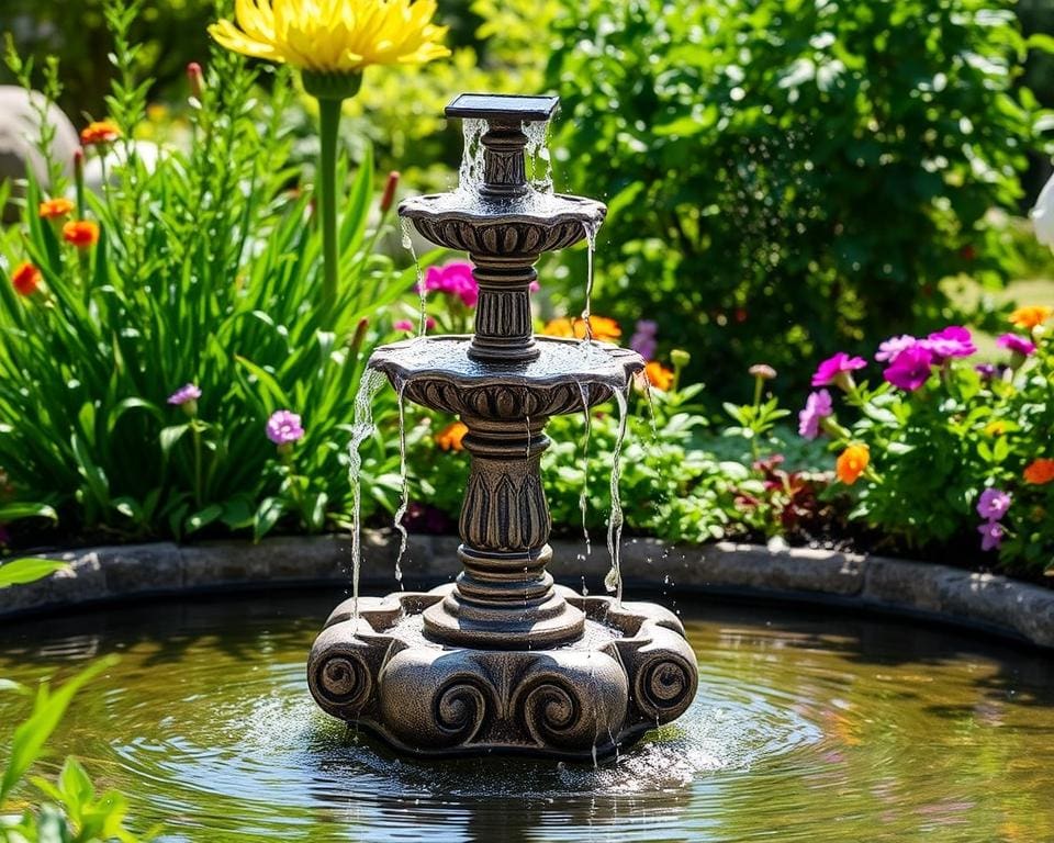 Solarbetriebene Gartenbrunnen für erfrischende Wasserspiele