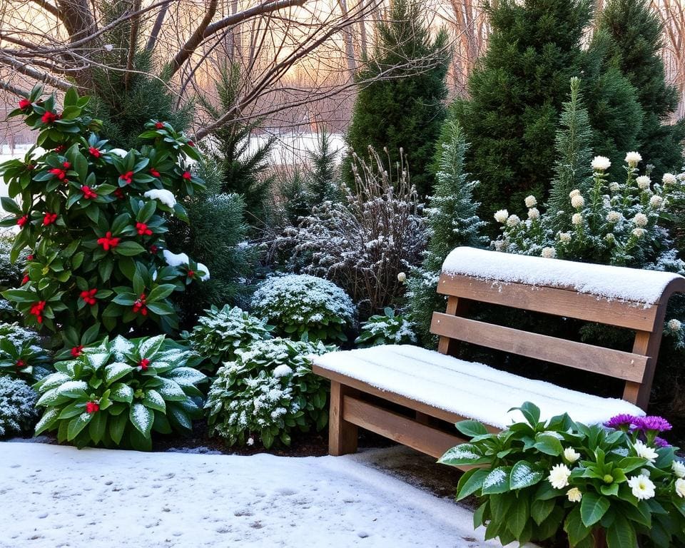 Wintergrün im Garten