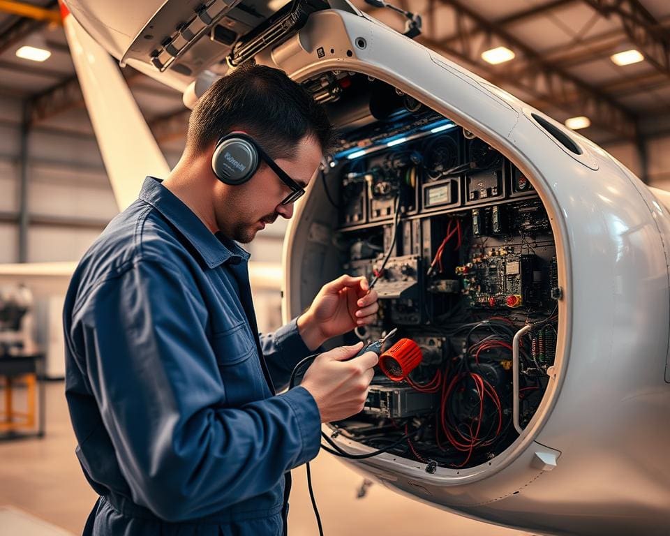 Elektronikwartung im Flugbetrieb