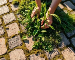 Wie beseitigst du Unkraut zwischen Pflastersteinen effektiv?