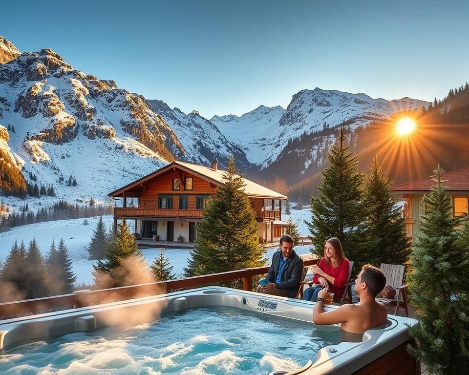 Wie geniesst du Wellness mit Blick auf die Berge?