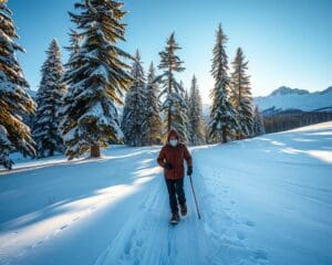 Wie fuehlt sich eine Schneewanderung in Graubuenden an?
