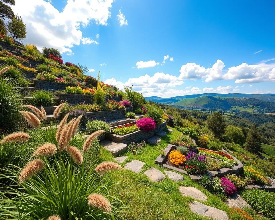 Wie gestaltet man einen Garten mit Hanglage?