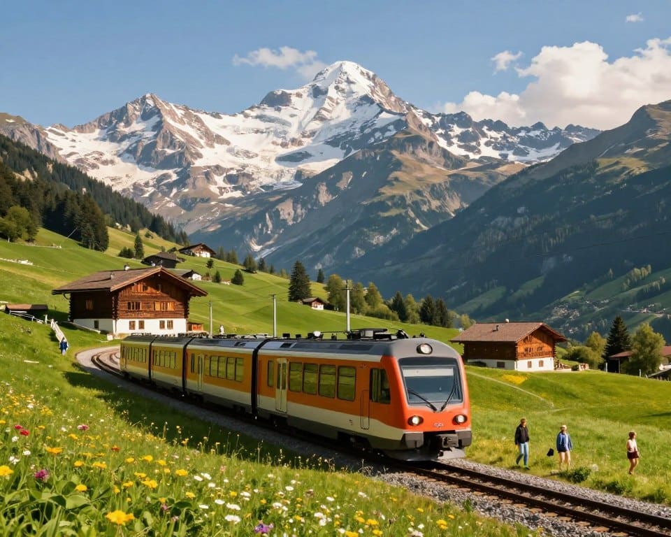 Zugreise durch das Engadin